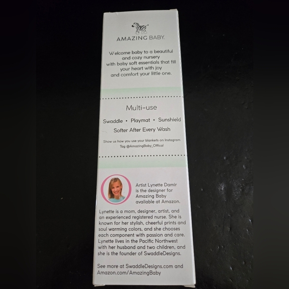 *3/$20 Amazing Baby Newborn Muslin Swaddle Blanket Zebra Print Black White NWT - Picture 4 of 4